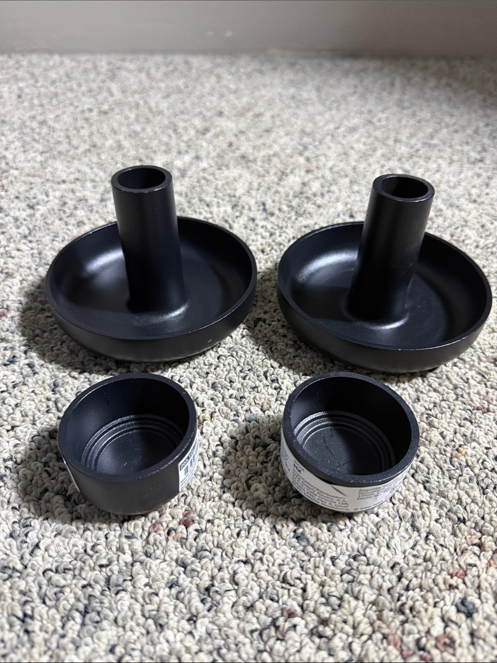 IKEA Black Metal Candle Holders Set - Modern Taper & Votive Holders NEW